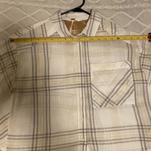 NWT Free People Oversized Button Down Stylish Shirt with Batwing Sleeves - Picture 7 of 10